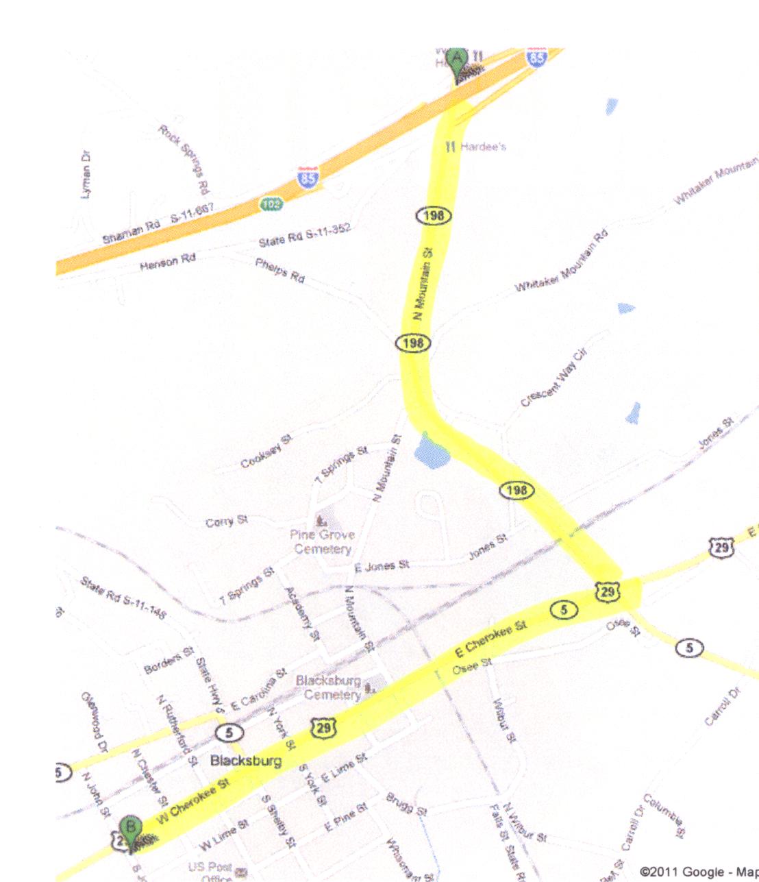 blacksburg map